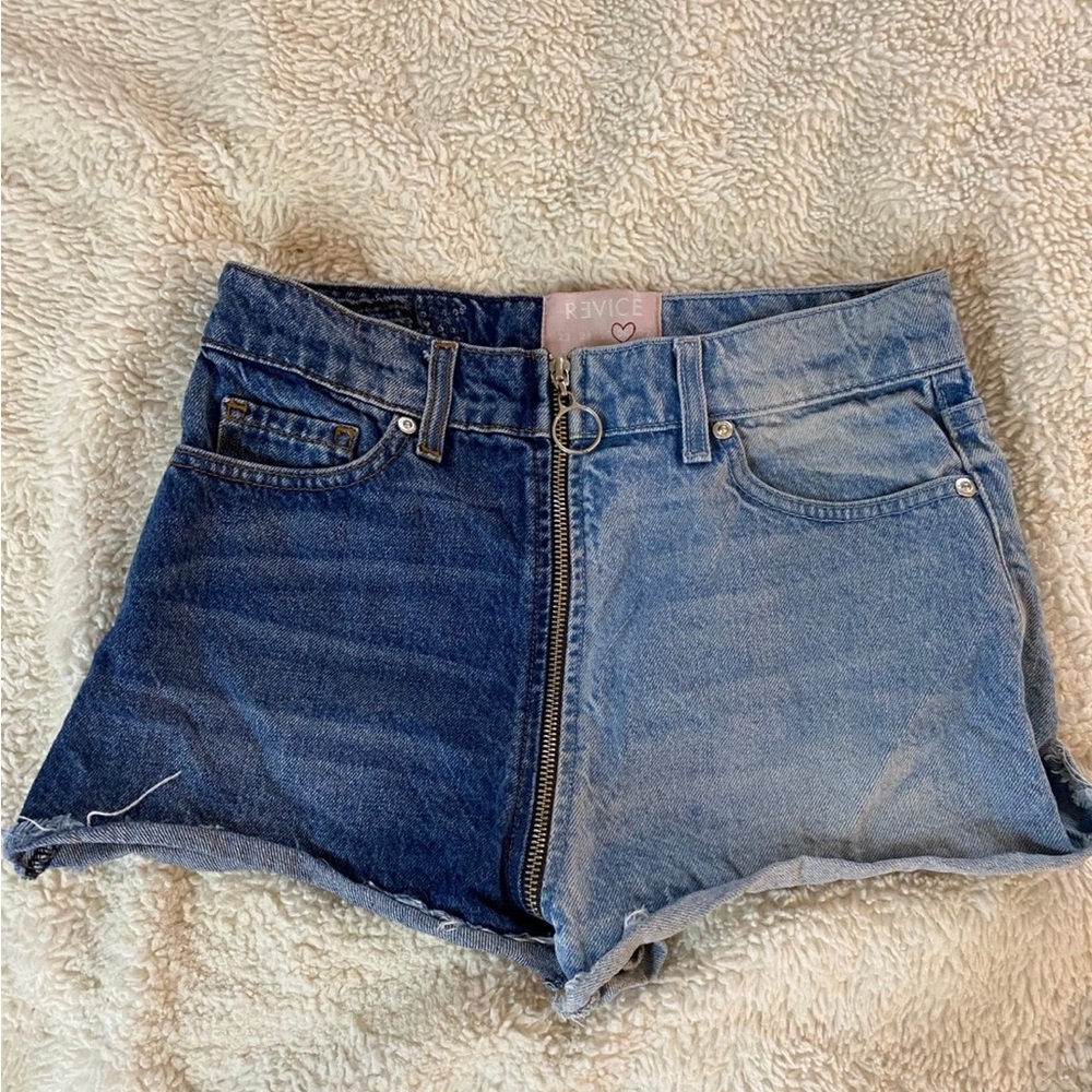 REVICE Two-Tone Blue Jean Shorts